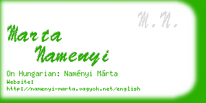 marta namenyi business card